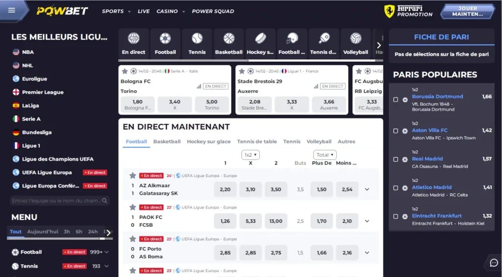 powbet paris sportifs