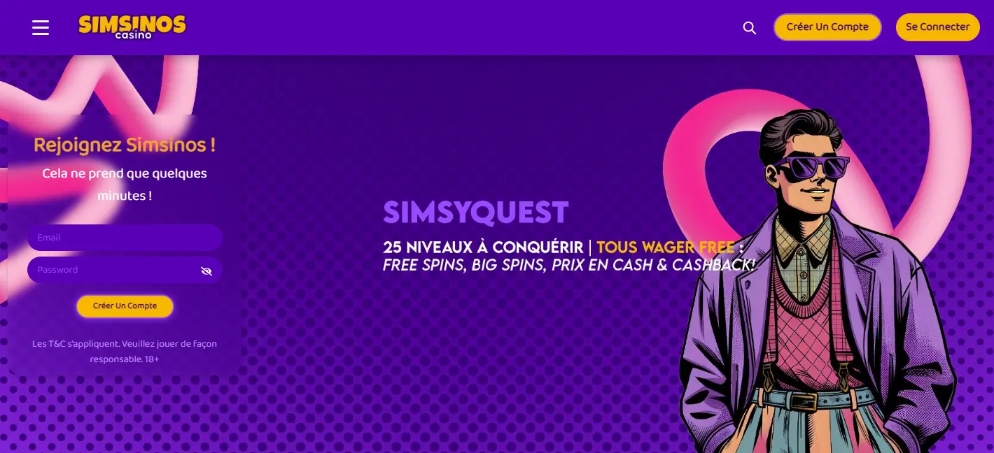 Simsinos page d'accueil